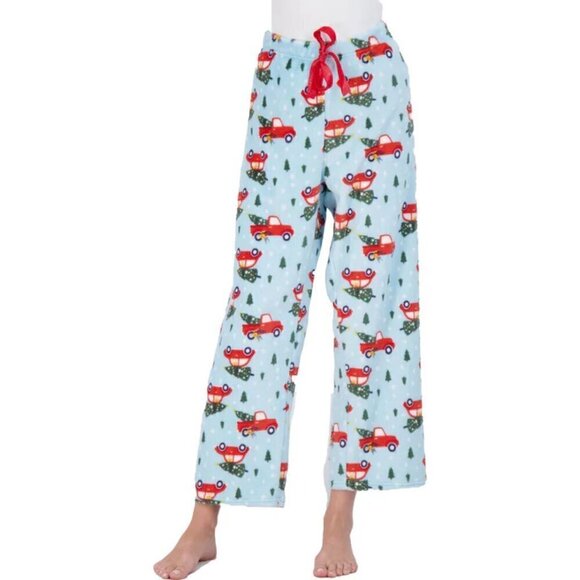 NWT super soft NYC Underground plush lounge pants size L with cute Xmas print - Picture 6 of 7